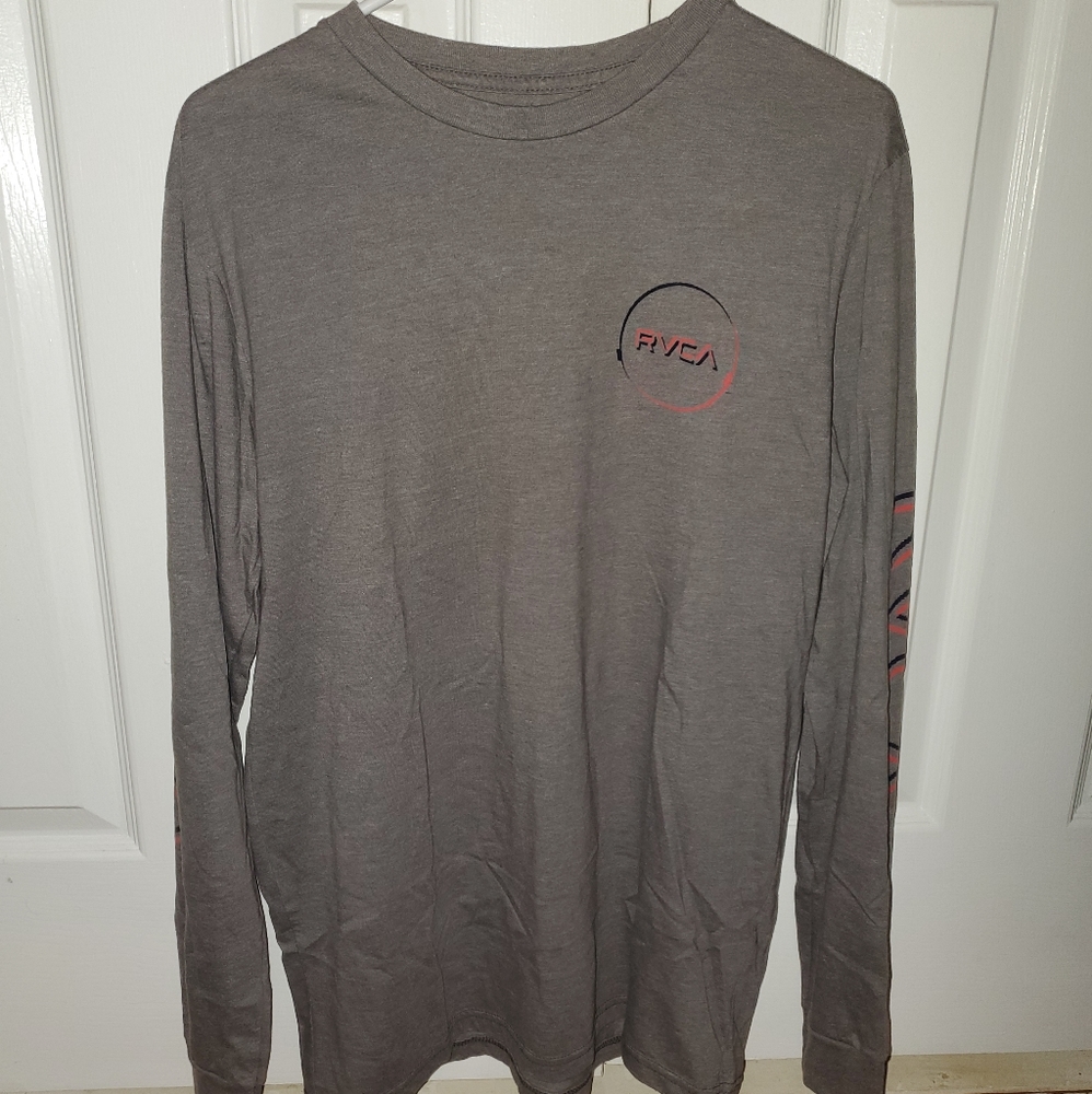 RVCA Large Gray Long Sleeved T-Shirt